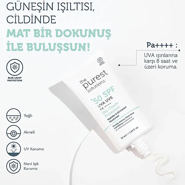 The Purest Solutions Dry Touch Protection SPF 50+ Güneş Kremi 50ml - 5