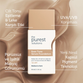 The Purest Solutions Even Tone SPF 50+ Lekeli Cilt Serum Fondöten No: 200 Medium To Dark 30ml - 5