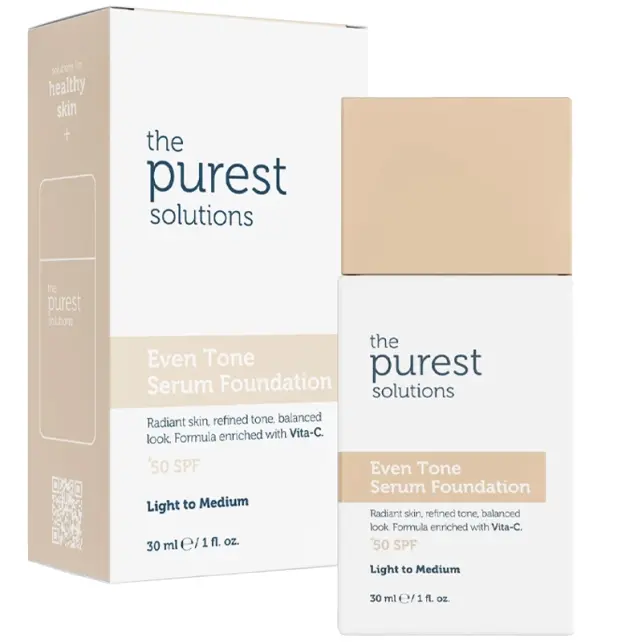 The Purest Solutions Even Tone SPF 50+ Lekeli Cilt Serum Fondöten No: 100 Light To Medium 30ml - 1
