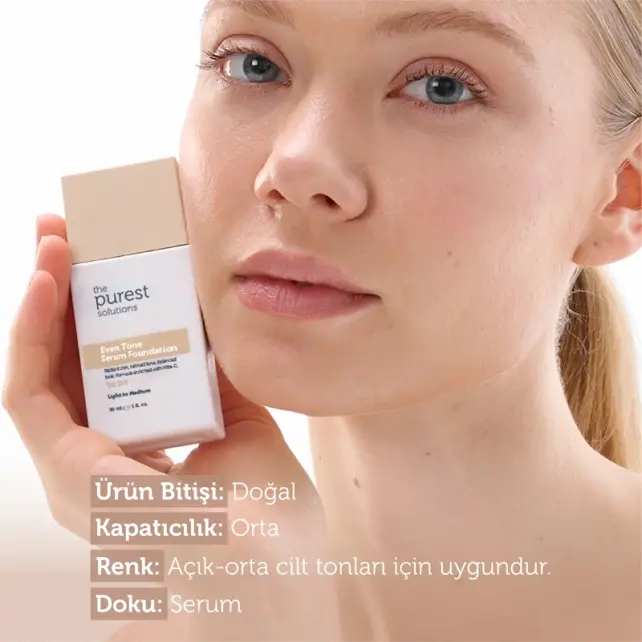 The Purest Solutions Even Tone SPF 50+ Lekeli Cilt Serum Fondöten No: 100 Light To Medium 30ml - 3