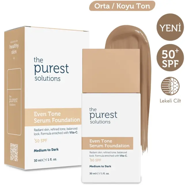 The Purest Solutions Even Tone SPF 50+ Lekeli Cilt Serum Fondöten No: 200 Medium To Dark 30ml - 2
