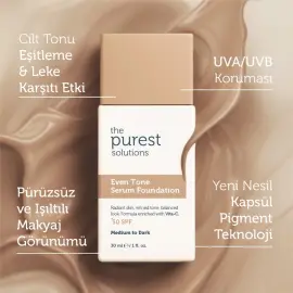 The Purest Solutions Even Tone SPF 50+ Lekeli Cilt Serum Fondöten No: 200 Medium To Dark 30ml - 5