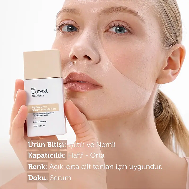 The Purest Solutions Hydra Glow SPF 50+ Nemlendirici Serum Fondöten No: 100 Light To Medium 30ml - 3