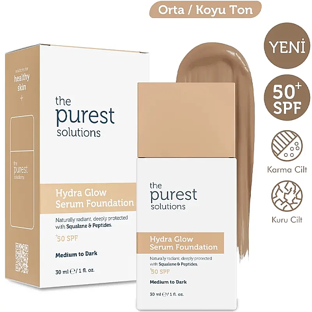 The Purest Solutions Hydra Glow SPF 50+ Nemlendirici Serum Fondöten No: 200 Medium To Dark 30ml - 2