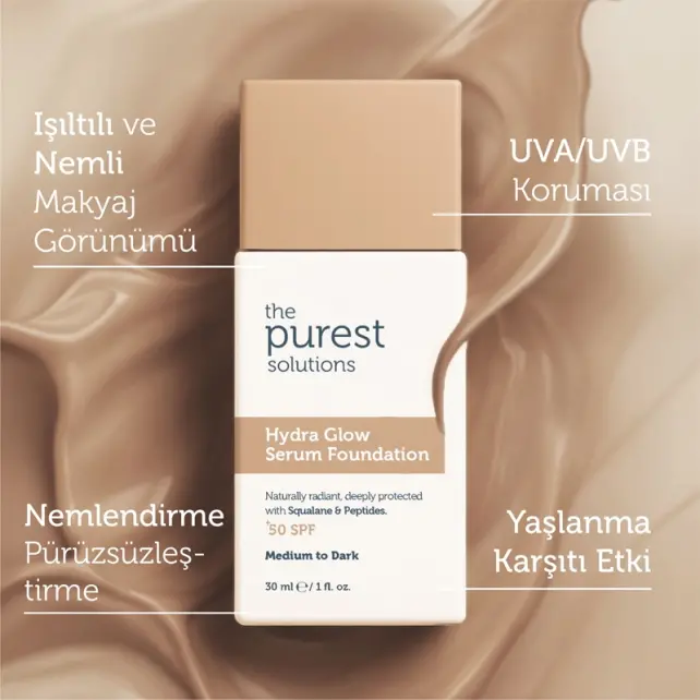 The Purest Solutions Hydra Glow SPF 50+ Nemlendirici Serum Fondöten No: 200 Medium To Dark 30ml - 5