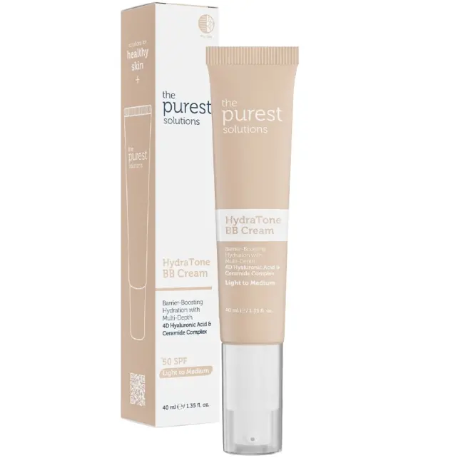 The Purest Solutions Hydra Tone BB Cream SPF 50+ Renkli Yoğun Nemlendirici No: 100 Light To Medium 40ml - 1