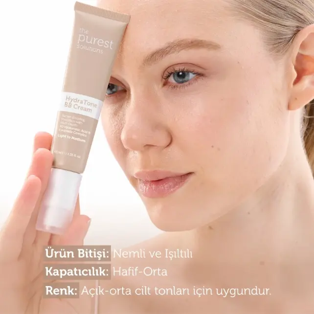 The Purest Solutions Hydra Tone BB Cream SPF 50+ Renkli Yoğun Nemlendirici No: 100 Light To Medium 40ml - 3