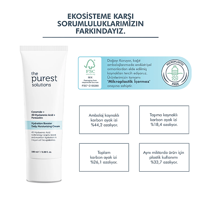 The Purest Solutions Hydration Booster Daily Moisturizing Cream - Günlük Yoğun Nemlendirici 100ml - 5
