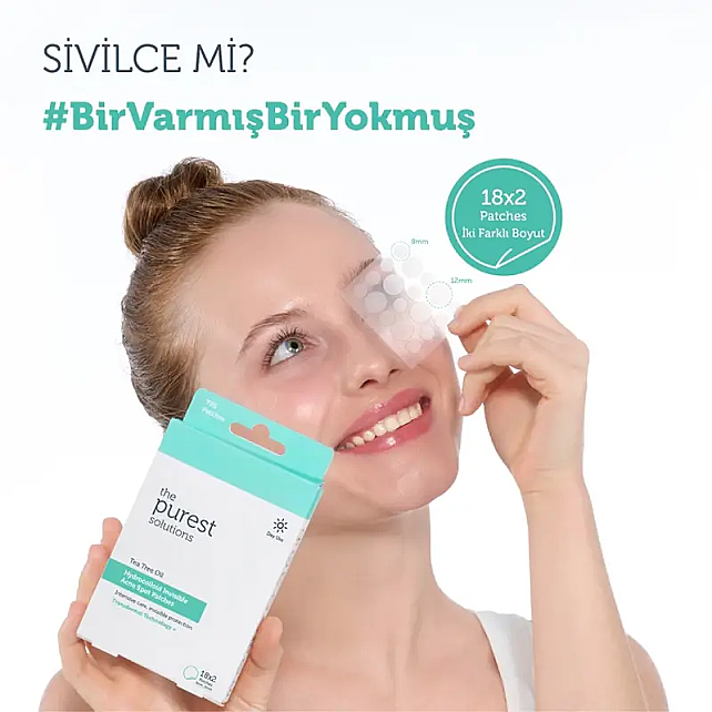 The Purest Solutions Hydrocolloid Invisible Acne Spot Patches - Şeffaf Akne Bandı 18x2 - 2