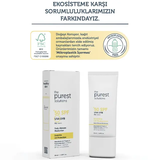 The Purest Solutions Invisible UV Protectin Cream SPF 50+ Güneş Kremi 50ml - 5