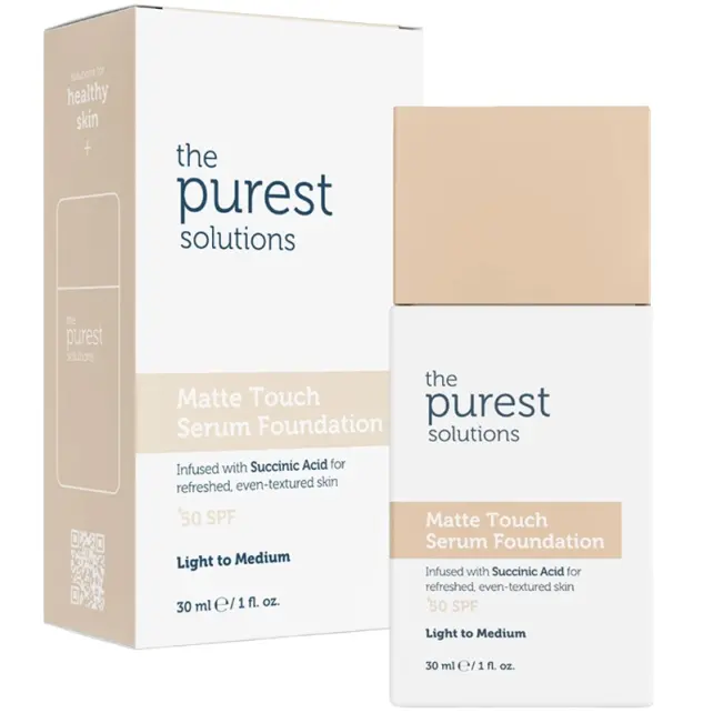 The Purest Solutions Matte Touch SPF 50+ Matlaştırıcı Serum Fondöten No: 100 Light To Medium 30ml - 1