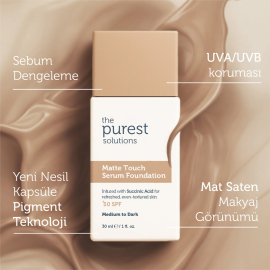The Purest Solutions Matte Touch SPF 50+ Matlaştırıcı Serum Fondöten No: 200 Medium To Dark 30ml - 5