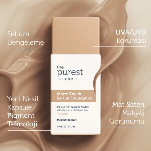 The Purest Solutions Matte Touch SPF 50+ Matlaştırıcı Serum Fondöten No: 200 Medium To Dark 30ml - 5