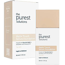 The Purest Solutions Matte Touch SPF 50+ Matlaştırıcı Serum Fondöten No: 100 Light To Medium 30ml - The Purest Solutions