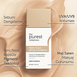 The Purest Solutions Matte Touch SPF 50+ Matlaştırıcı Serum Fondöten No: 100 Light To Medium 30ml - 5