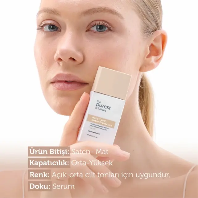 The Purest Solutions Matte Touch SPF 50+ Matlaştırıcı Serum Fondöten No: 100 Light To Medium 30ml - 3