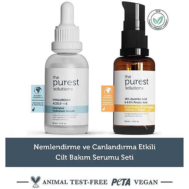 The Purest Solutions Nemlendirme ve Canlandırma Etkili Cilt Bakım Serumu Seti - 3