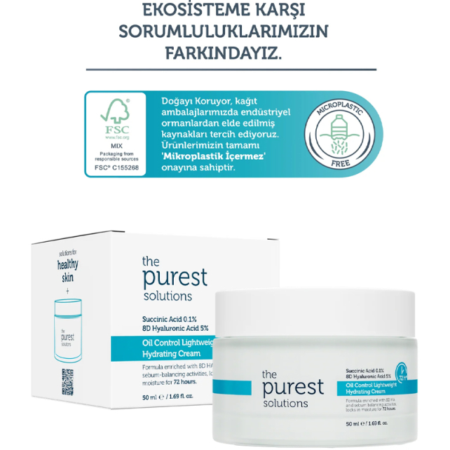 The Purest Solutions Oil Control Cream - Sebum Dengeleyici Günlük Nemlendirici Krem 50ml - 5