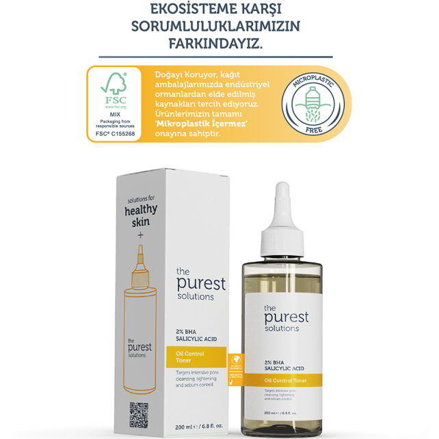 The Purest Solutions Oil Control Toner - Yağlı Ciltler için Tonik 200ml - 6