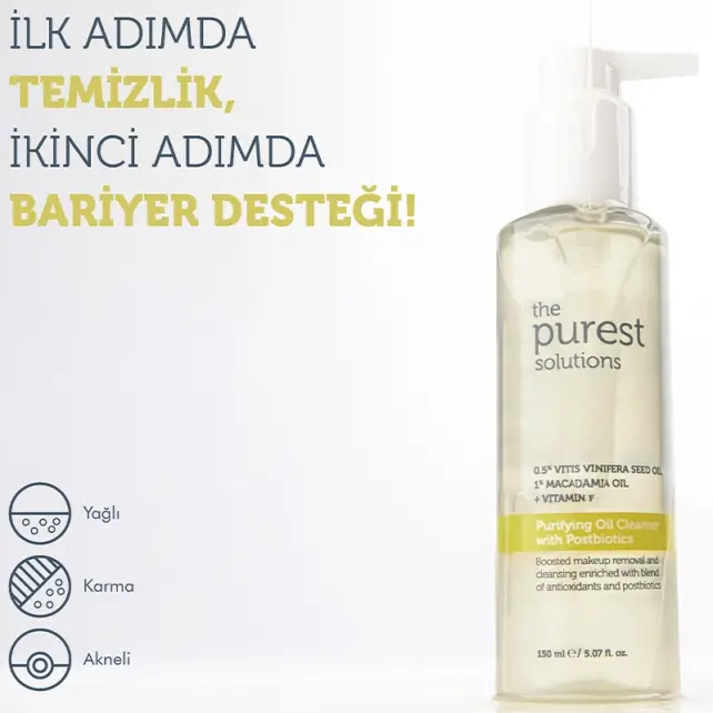 The Purest Solutions Purifying Oil Cleanser With Postbiotics - Cilt Temizleme Yağı 150ml - 4