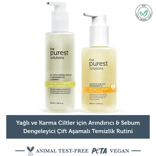 The Purest Solutions Yağlı ve Karma Ciltler İçin Arındırıcı & Sebum Dengeleyici Çift Aşamalı Temizlik Rutini - 2