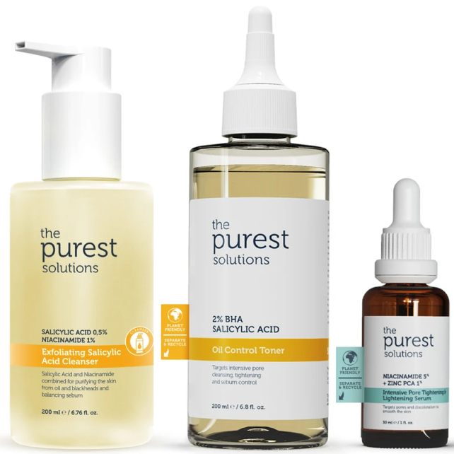 The Purest Solutions Yağlı ve Karma Ciltler İçin Gözenek Görünümünü Azaltmaya Yardımcı Cilt Bakım Rutini - 1