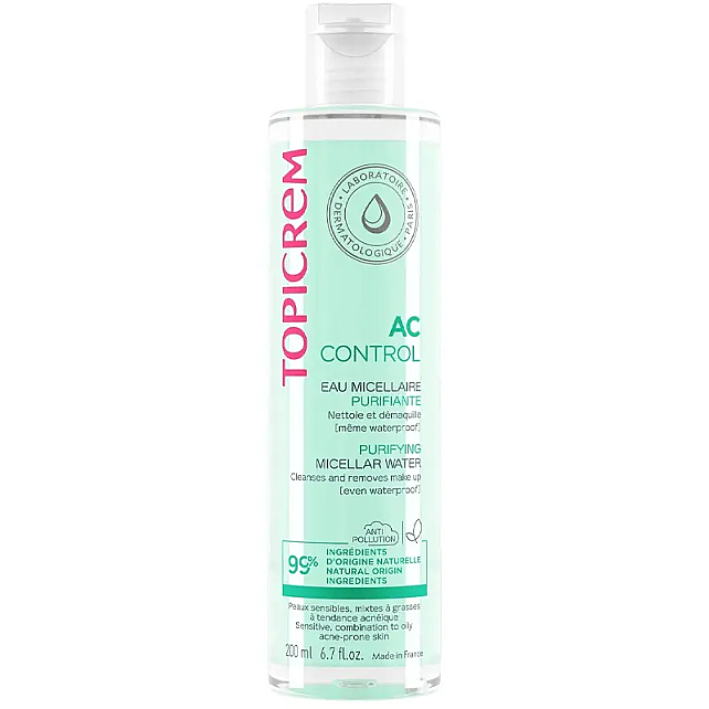 Topicrem AC Control Purifying Micellar Water - Yüz ve Makyaj Temizleyici Misel Su 200ml - 1