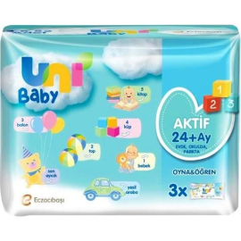 Uni Baby Aktif - Islak Mendil 24 Ay+ 3x52 - Uni Baby