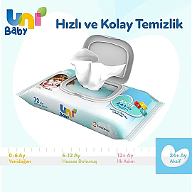Uni Baby Aktif - Islak Mendil 24 Ay 72 Adet - 3
