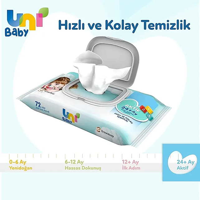 Uni Baby Aktif - Islak Mendil 24 Ay 72 Adet - 3