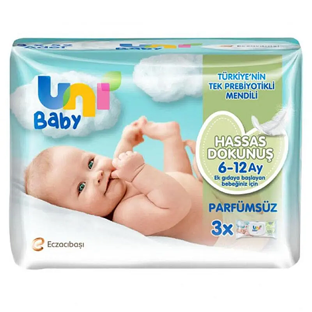 Uni Baby Hassas Dokunuş Islak Mendil 6-12 Ay 3'lü - 1