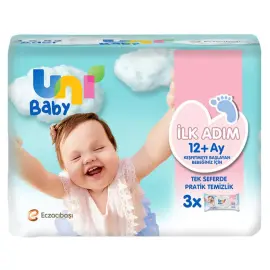 Uni Baby İlk Adım Islak Mendil 12 Ay+ 52x3 - Uni Baby