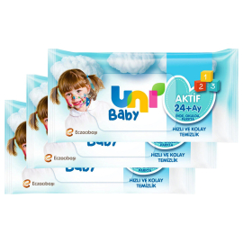 Uni Baby Islak Mendil 24+ Ay 3'lü Paket - Uni Baby