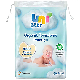 Uni Baby Organik Temizleme Pamuğu 60 Adet - Uni Baby