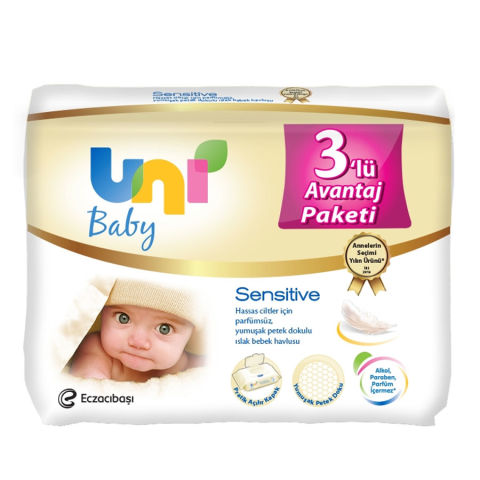 Uni Baby Sensitive Islak Havlu 3'lü Uni Baby Sensitive Islak Havlu 3'lü