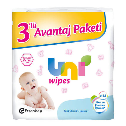 Uni Baby Wipes Islak Bebek Havlusu 3'lü Uni Baby Wipes Islak Bebek Havlusu 3'lü