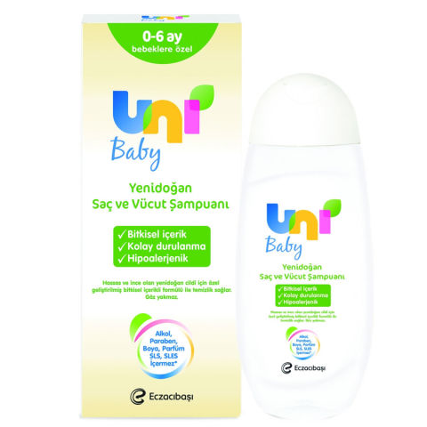 Uni Baby Yenidoğan Saç ve Vücut Şampuanı 200ml Uni Baby Yenidoğan Saç ve Vücut Şampuanı 200ml