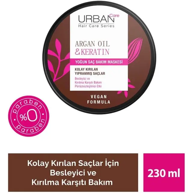 Urban Care Argan Oil & Keratin Mask - Saç Bakım Maskesi 230ml - 3