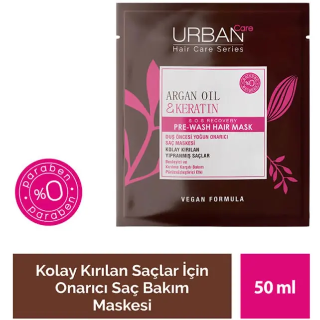 Urban Care Argan Oil & Keratin Pre Wash Hair Mask - Saç Bakım Maskesi 50ml - 3