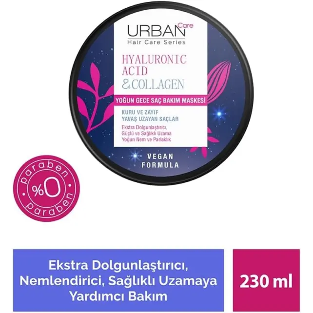 Urban Care Hyaluronic Acid & Collagen Mask - Saç Bakım Maskesi 230ml - 3