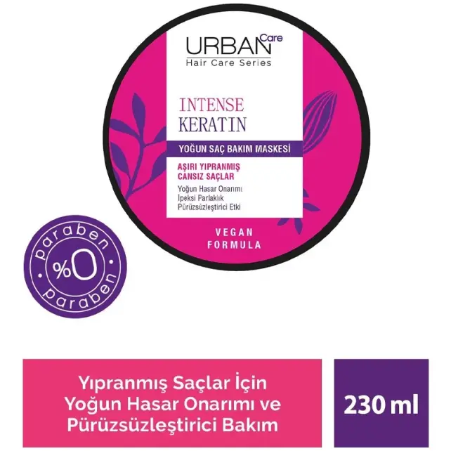 Urban Care Intense & Keratin 2 Minute Butter Cream - Saç Bakım Kürü 230ml - 3
