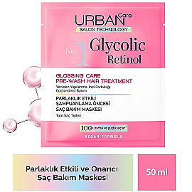 Urban Care No.1 Glycolic Retinol - Parlaklık Etkili Şampuan Öncesi Saç Bakım Maskesi 50ml - 5
