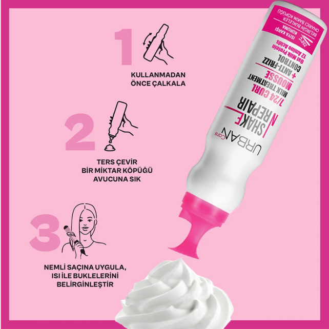 Urban Care Shake N Repair - Bukle Belirginleştirici Onarıcı Etkili Saç Köpüğü 150ml - 4