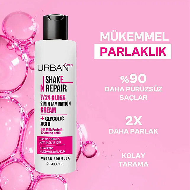 Urban Care Shake N Repair Gloss Laminasyon Cream - Parlaklık Etkili Saç Bakım Kremi 200ml - 3