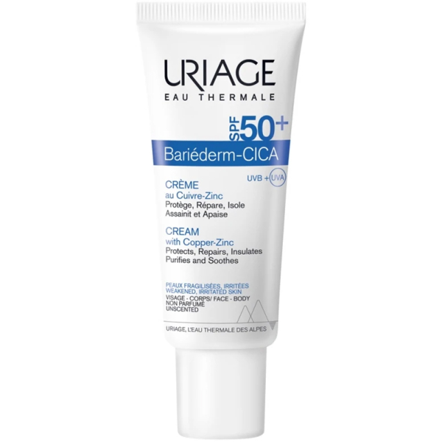 Uriage Bariderm Cica Cream SPF 50+ Yüksek Koruma Güneş Kremi 40ml - 1