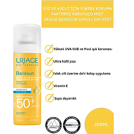 Uriage Bariesun Dry Mist SPF 50 + Güneş Koruyucu Sprey 200ml - 3