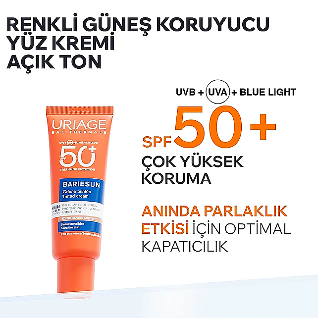 Uriage Bariesun SPF 50+ Tinted Cream - Renkli Güneş Koruyucu Claire Fair Tint 50ml - 2