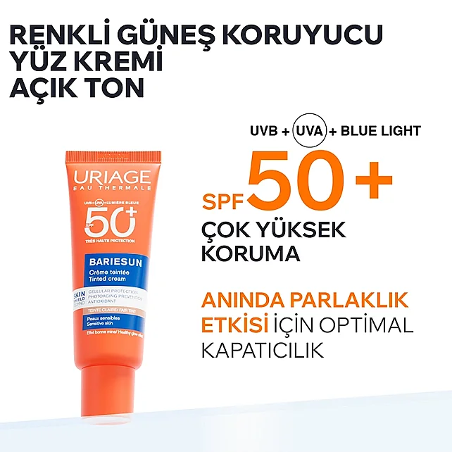 Uriage Bariesun SPF 50+ Tinted Cream - Renkli Güneş Koruyucu Claire Fair Tint 50ml - 2