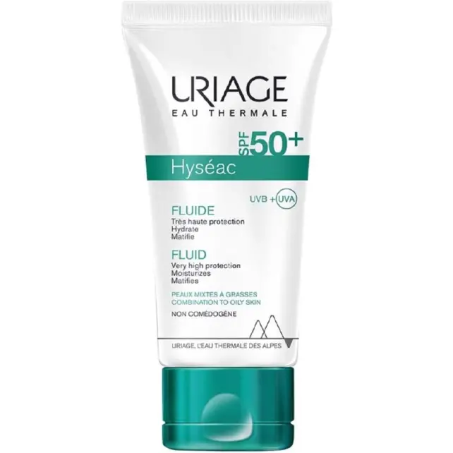Uriage Hyseac SPF 50 Fluide - Yağlı Ciltler için Güneş Koruyucu 50ml - 1