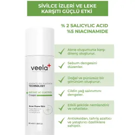 Veela Instant AC Control Cream - Akne Karşıtı Bakım Kremi 50ml - 3